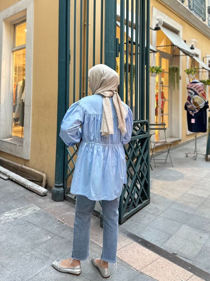 BALON KOL TESETTÜR GÖMLEK MAVİ STANDART
