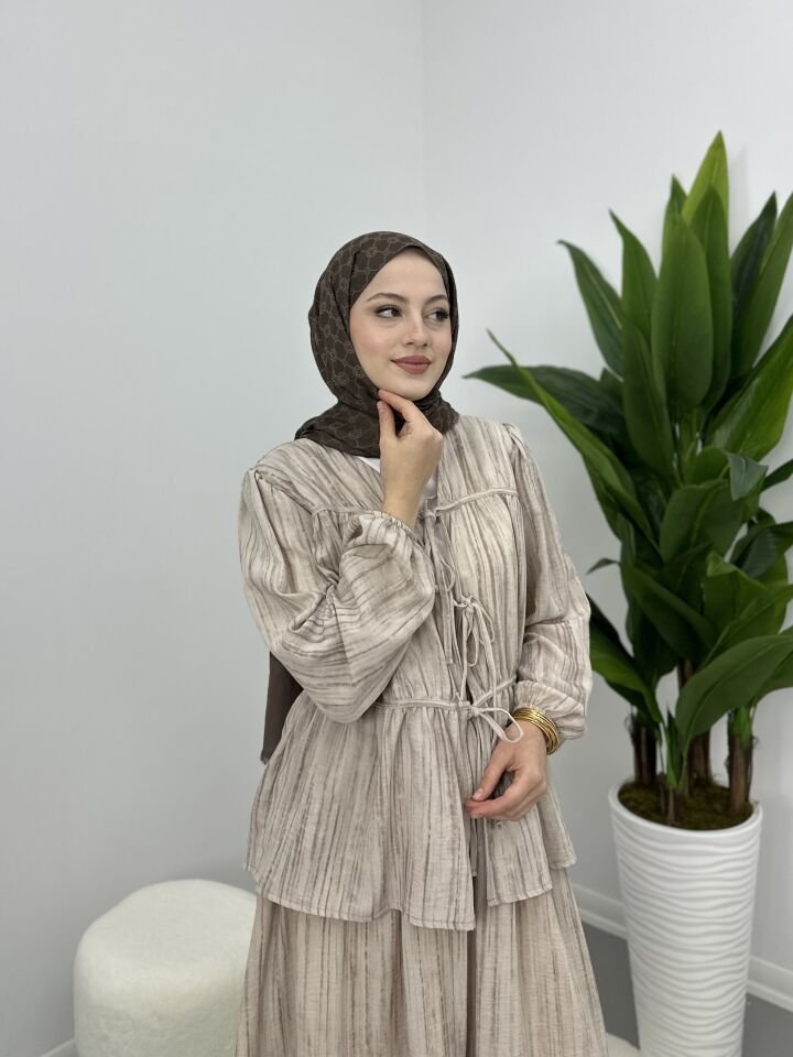 Keten Bağlamalı Takım Latte L