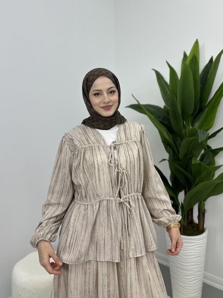 Keten Bağlamalı Takım Latte L