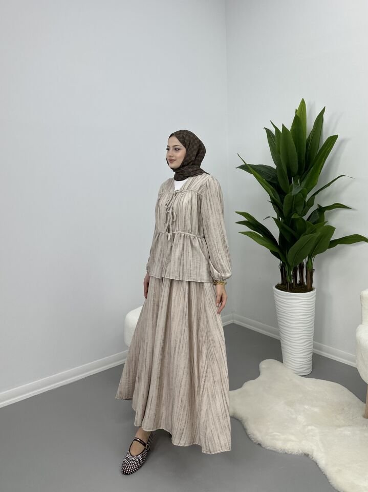 Keten Bağlamalı Takım Latte L