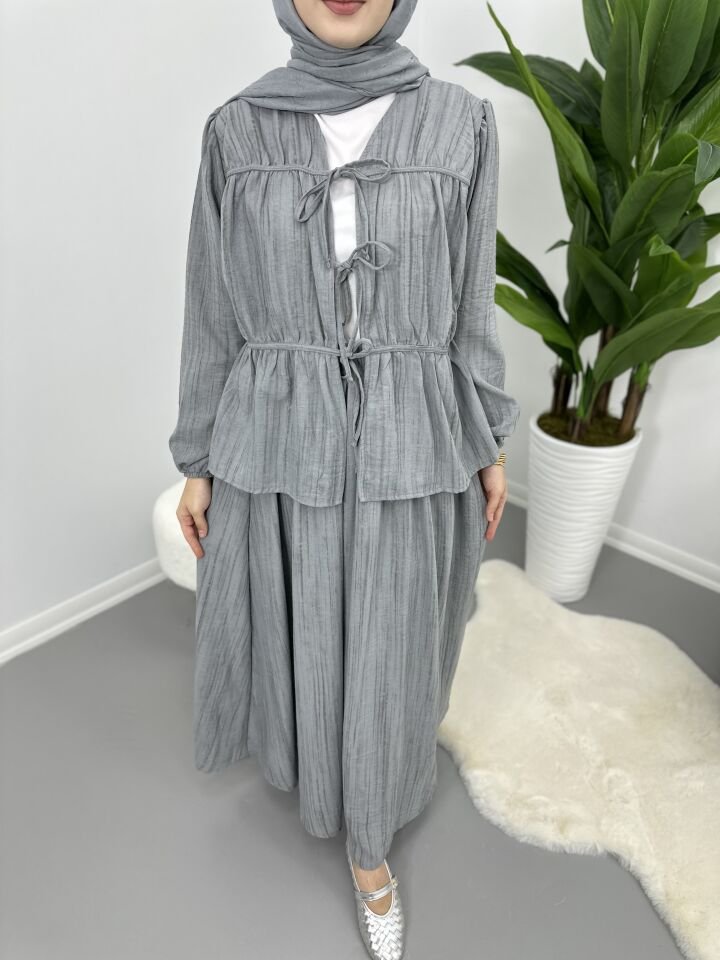 Keten Bağlamalı Takım Gri S