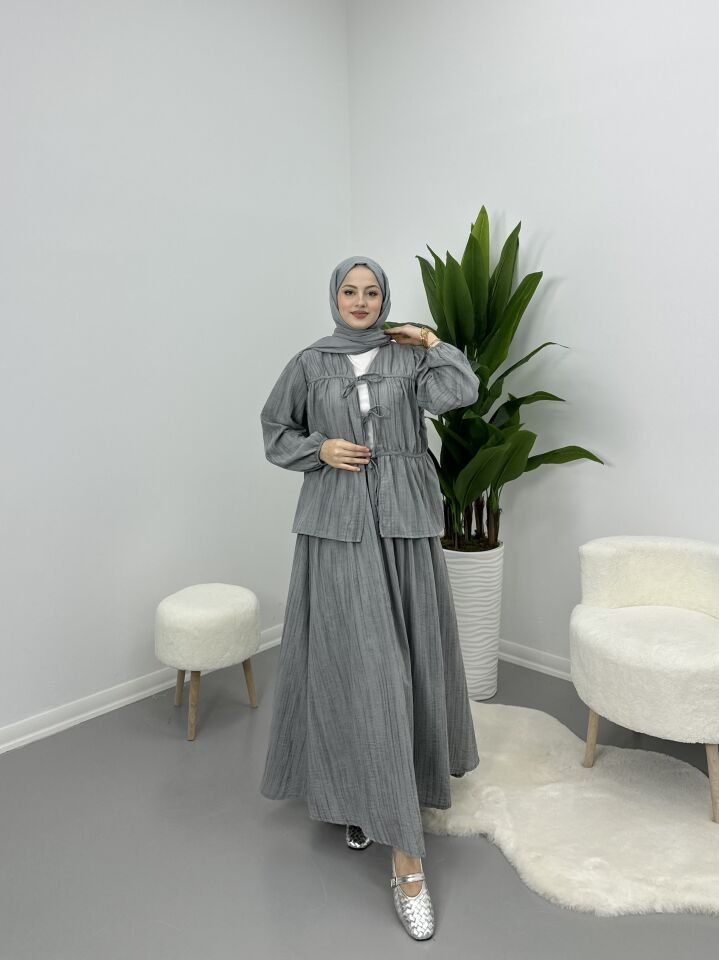 Keten Bağlamalı Takım Gri S