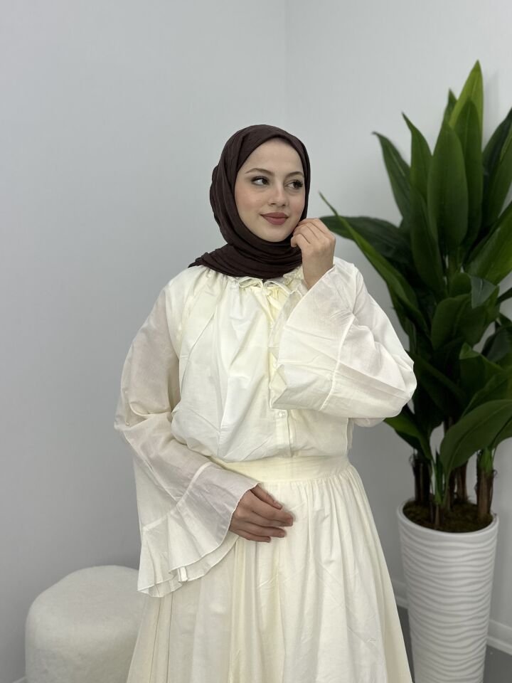 Kolları Volanlı Takım Butter Yellow XL