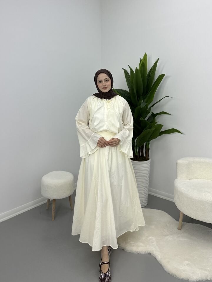 Kolları Volanlı Takım Butter Yellow XL