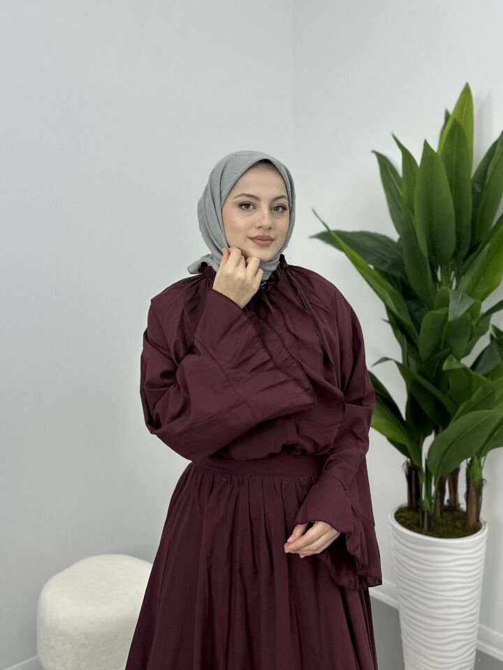 Kolları Volanlı Takım Bordo S