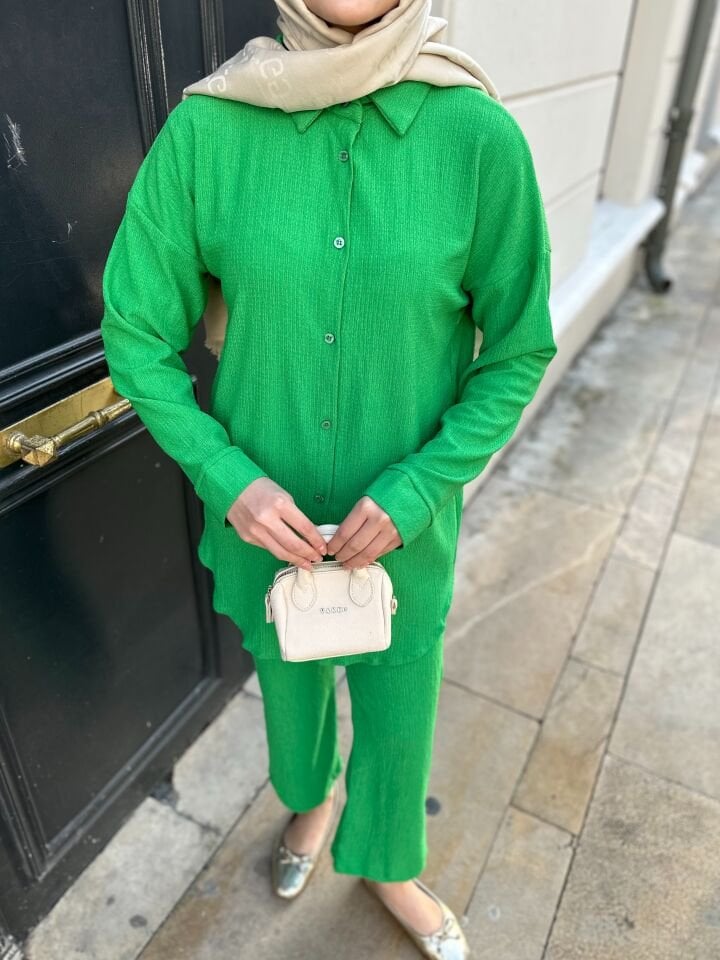 Pantolonlu Bürümcük Takımlar Yeşil 2XL