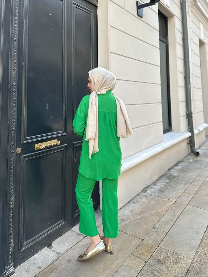 Pantolonlu Bürümcük Takımlar Yeşil 2XL