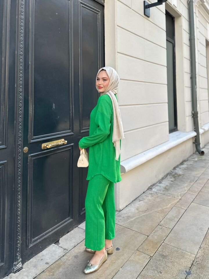 Pantolonlu Bürümcük Takımlar Yeşil 2XL