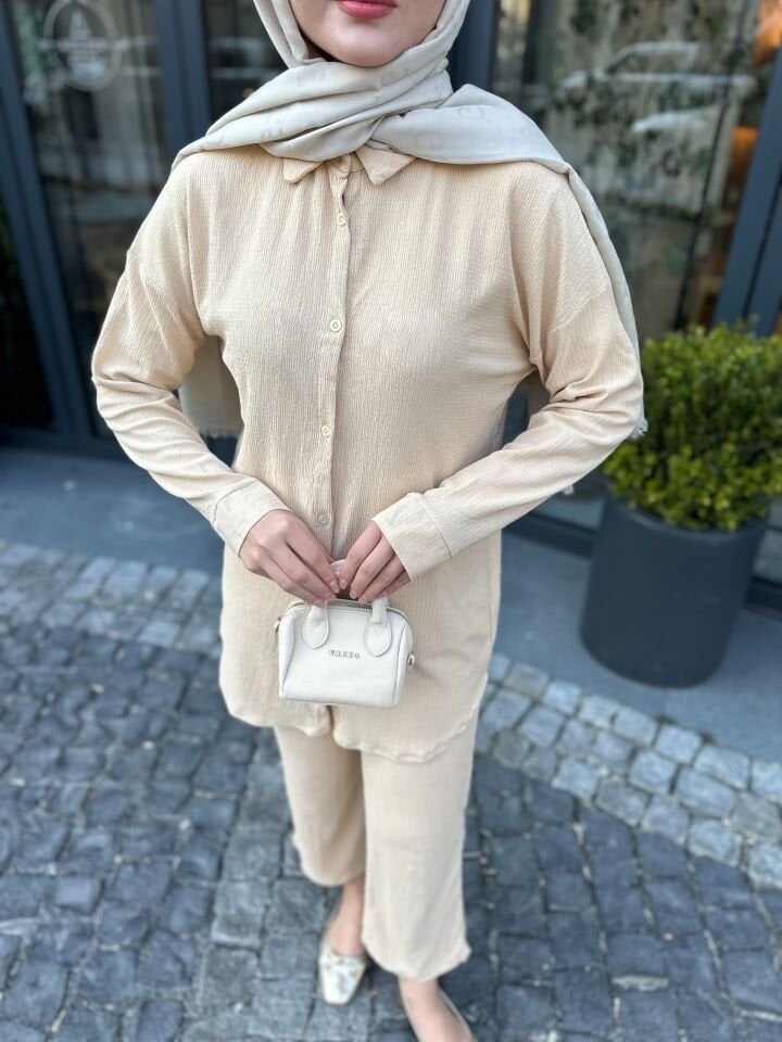 Pantolonlu Bürümcük Takımlar  Bej 2XL