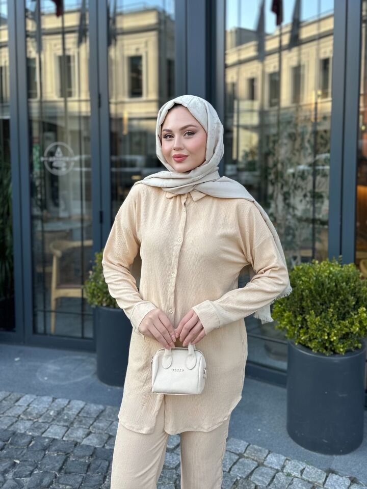 Pantolonlu Bürümcük Takımlar  Bej 2XL