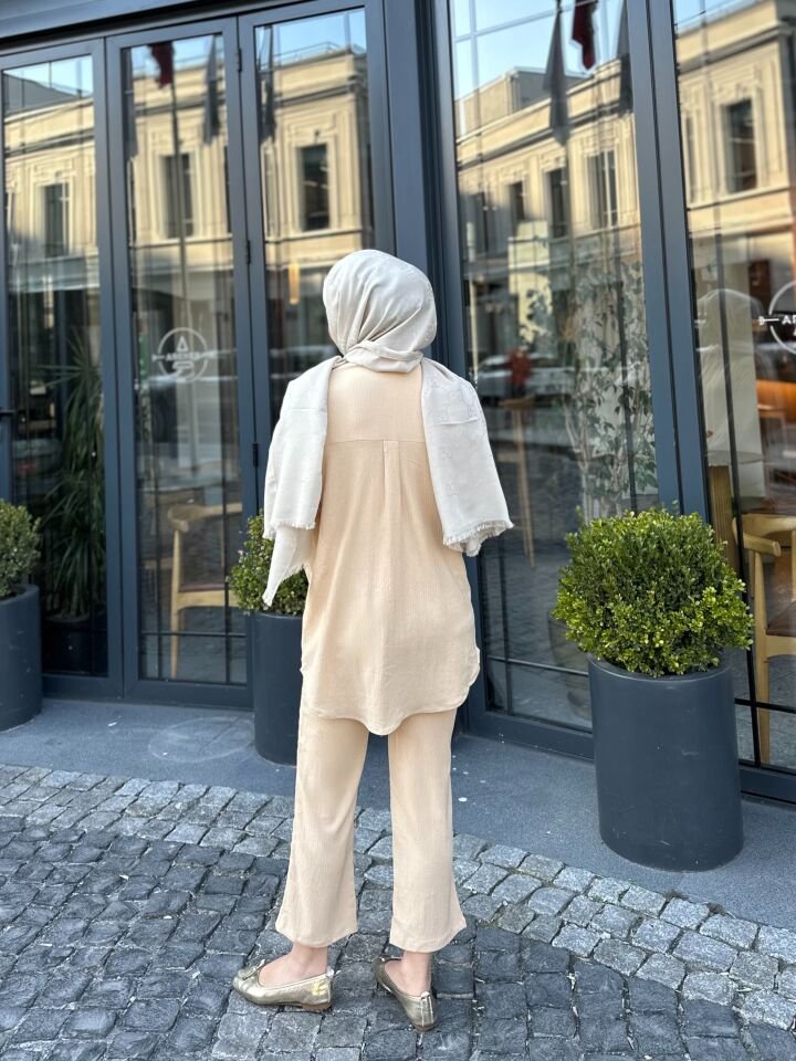 Pantolonlu Bürümcük Takımlar  Bej 2XL