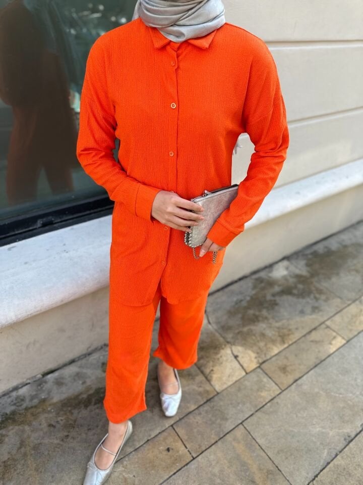 Pantolonlu Bürümcük Takımlar Turuncu 2XL