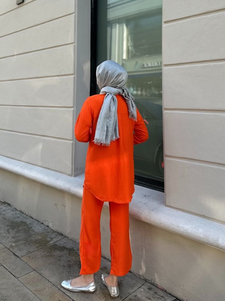Pantolonlu Bürümcük Takımlar Turuncu 2XL