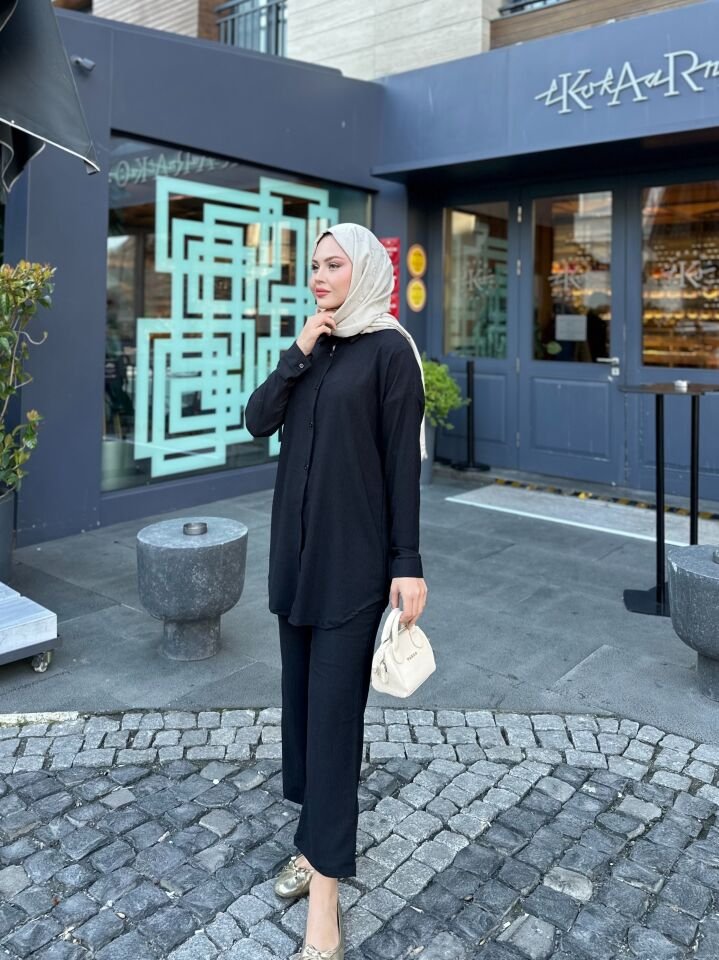 Pantolonlu Bürümcük Takımlar Siyah 2XL