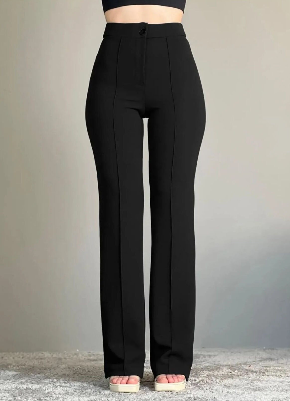 Full Liralı Geniş Paça Pantolon Siyah 2XL