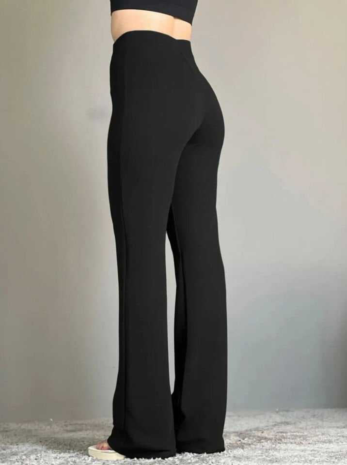Full Liralı Geniş Paça Pantolon Siyah 2XL