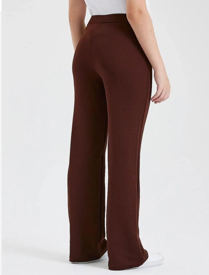 Full Liralı Geniş Paça Pantolon Kahverengi 2XL