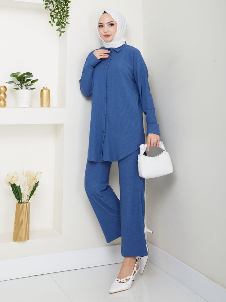 Pantolonlu Bürümcük Takımlar MAVİ 2XL
