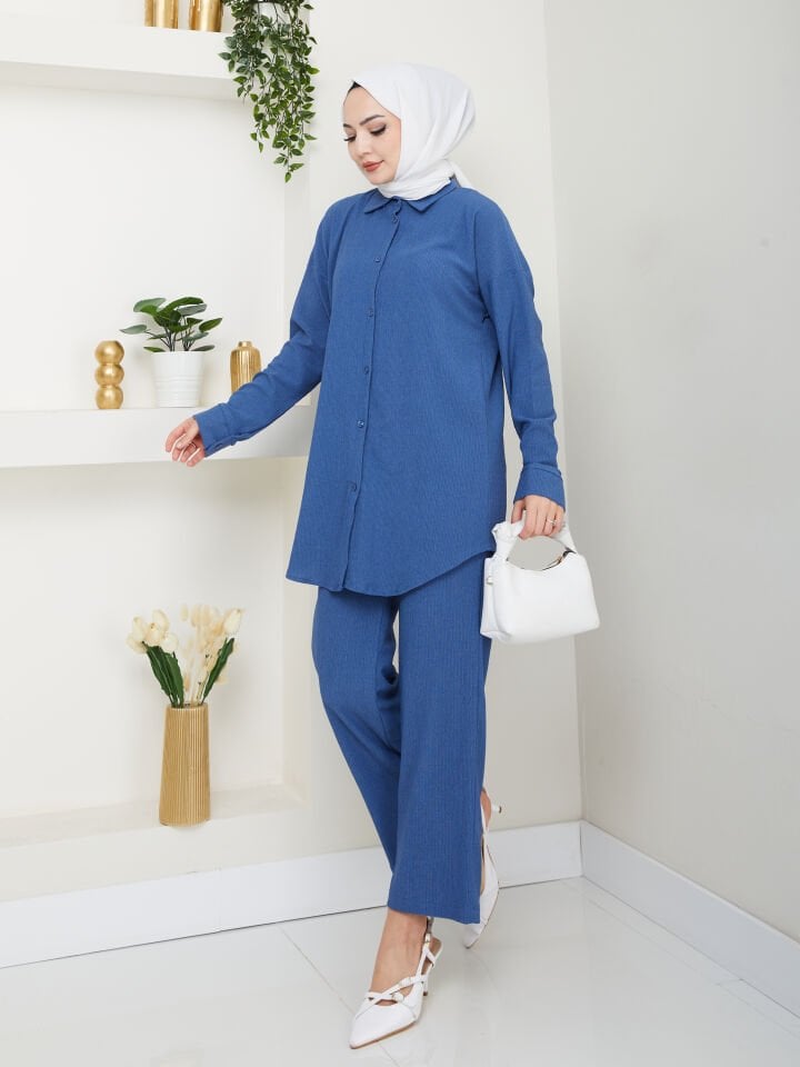 Pantolonlu Bürümcük Takımlar MAVİ 2XL