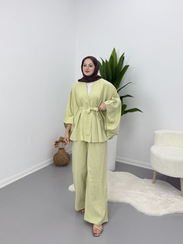 Taşlı Yarasa Kol Takım Yeşil S