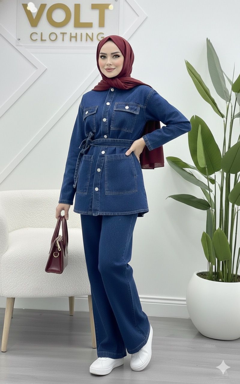 KUŞAKLI KOT TAKIM 2XL