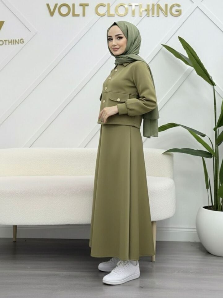 Golt Düğme Kapalı Takım Yeşil XL