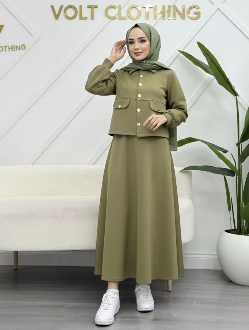 Golt Düğme Kapalı Takım Yeşil XL