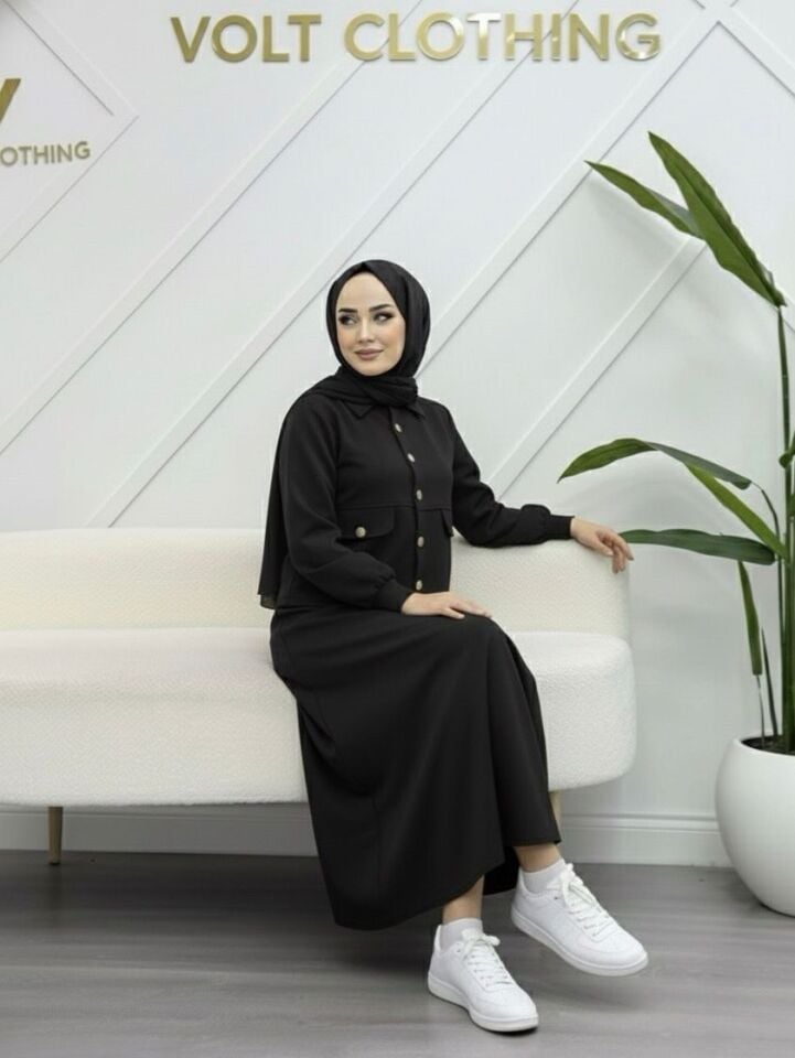 Golt Düğme Kapalı Takım Siyah XL