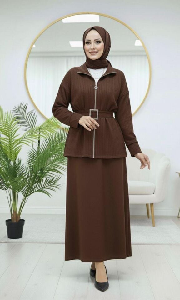 Metal Düğmeli Scuba Pantolonlu Takım Siyah 2XL